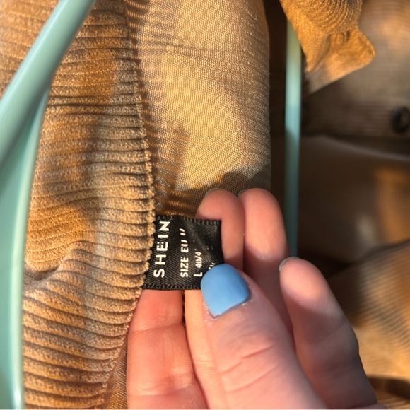 SHEIN Tan Corduroy Jacket with Leopard Pocket - Picture 3 of 4